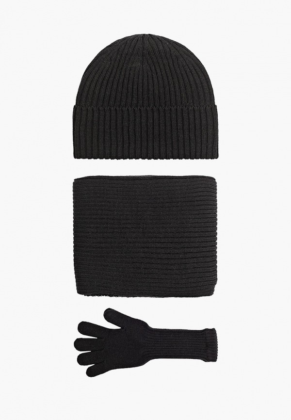 Шапка, шарф и перчатки Delia цвет черный 