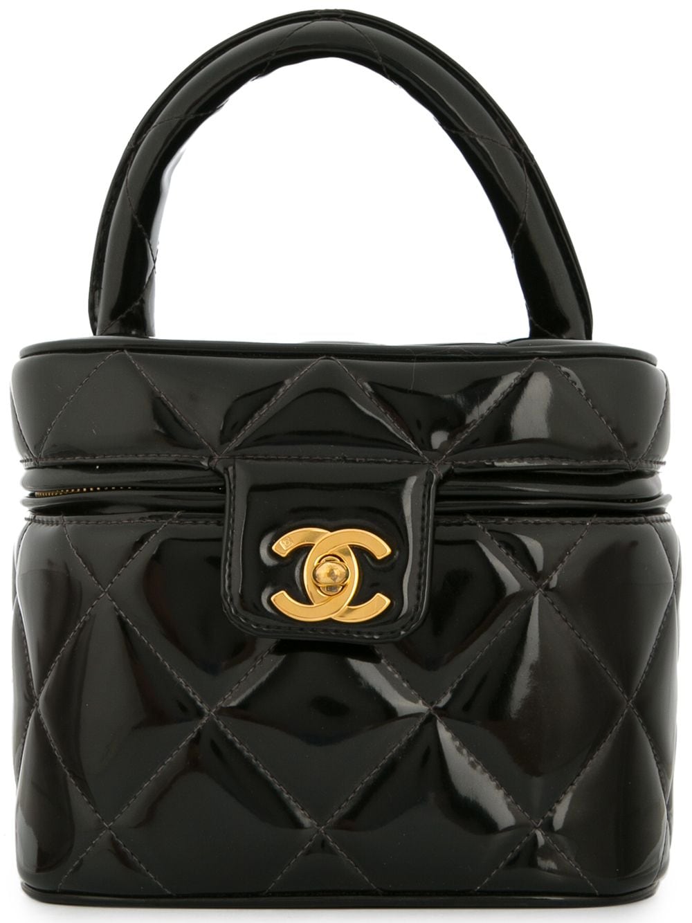 Chanel Pre-Owned стеганая косметичка с логотипом  303625