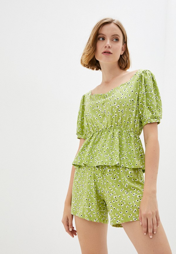 Пижама Indefini цвет зеленый 