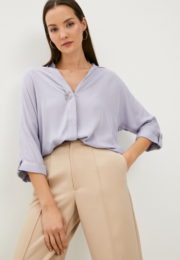 Блуза и брошь Baon цвет фиолетовый 