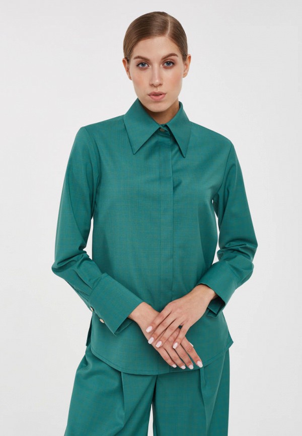 Блуза Pattern цвет бирюзовый 
