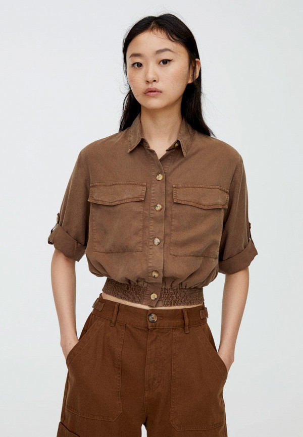 Блуза Pull&Bear цвет коричневый 