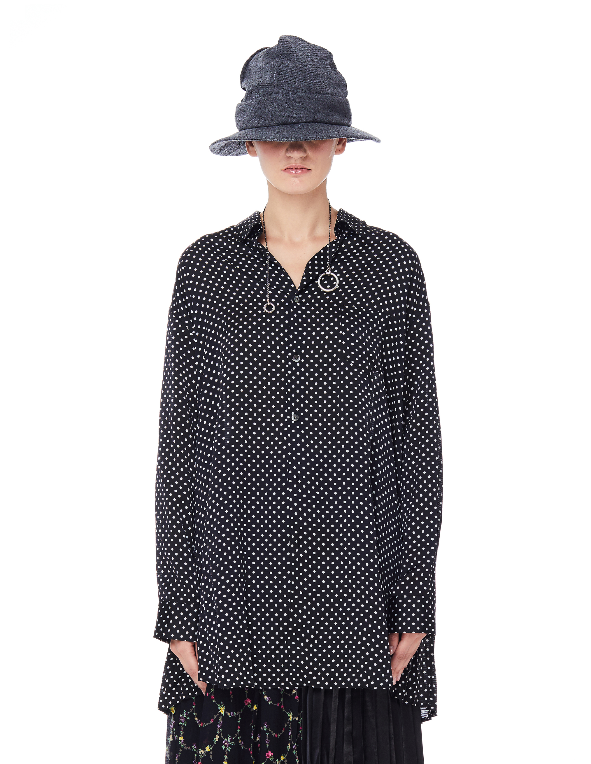 Черная блузка в горох - Junya Watanabe JD-B003-051-1