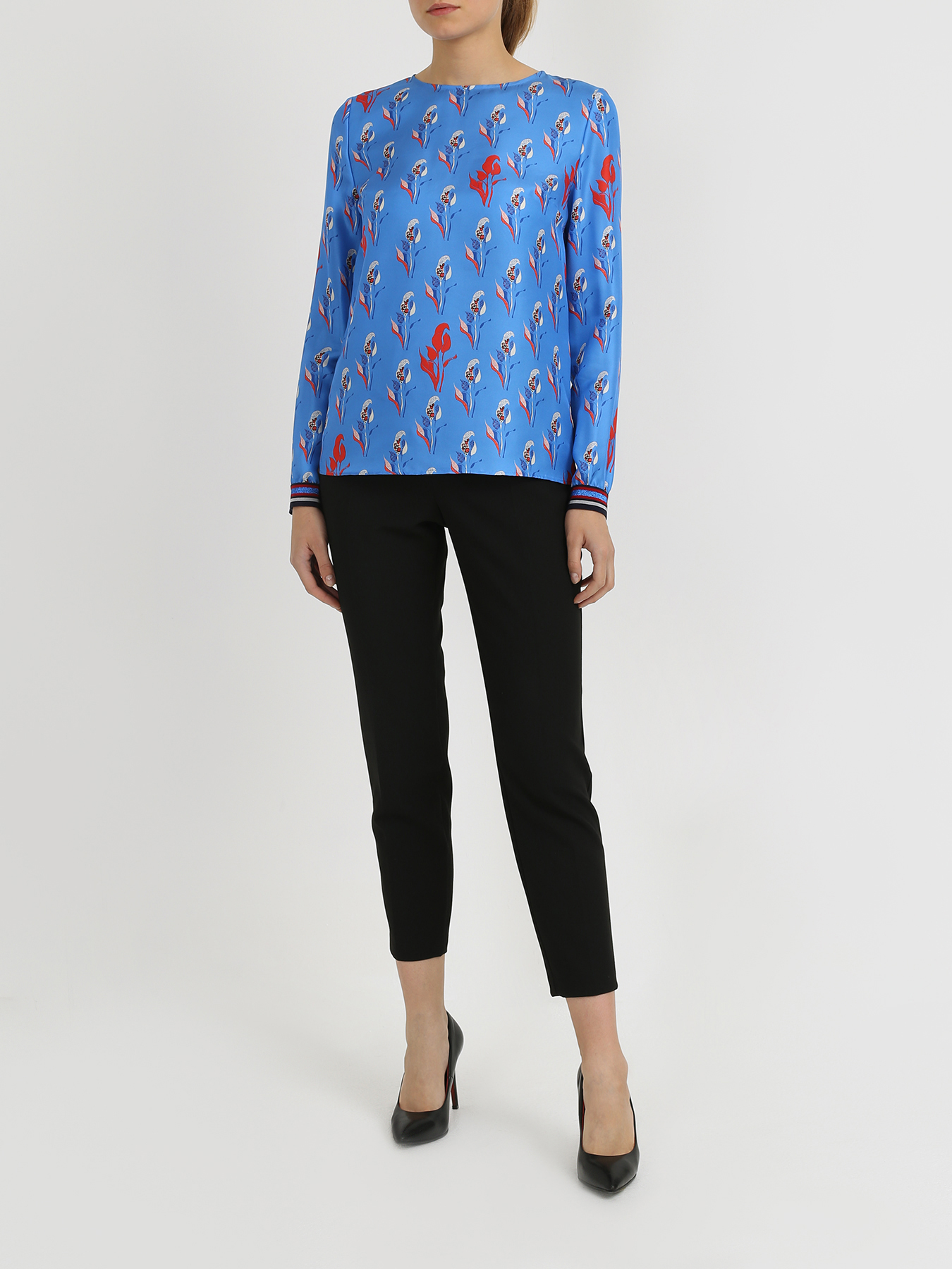 Korpo Шелковая блузка с цветочным узором 334396-023