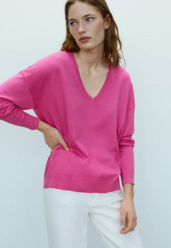 Пуловер Massimo Dutti цвет розовый 