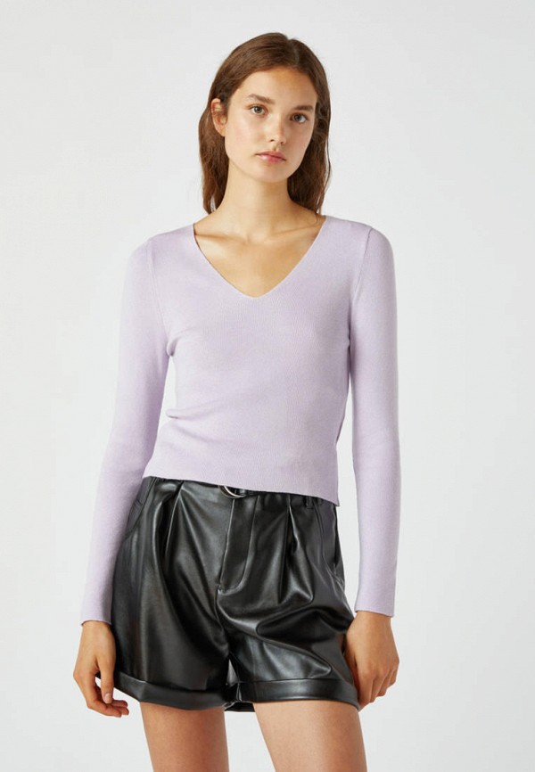 Пуловер Pull&Bear цвет фиолетовый 
