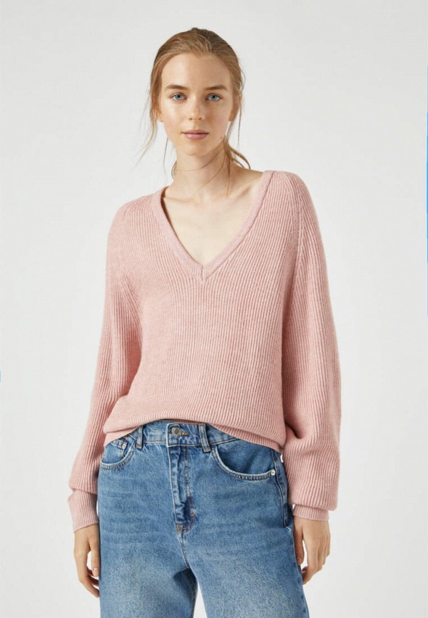 Пуловер Pull&Bear цвет розовый 