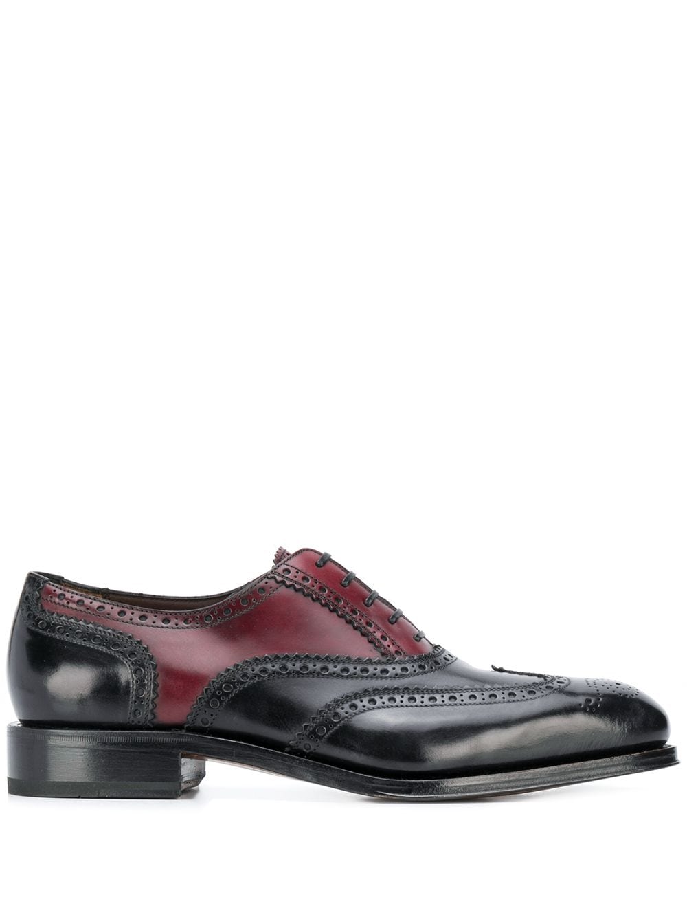 Salvatore Ferragamo двухцветные броги на шнуровке  713101