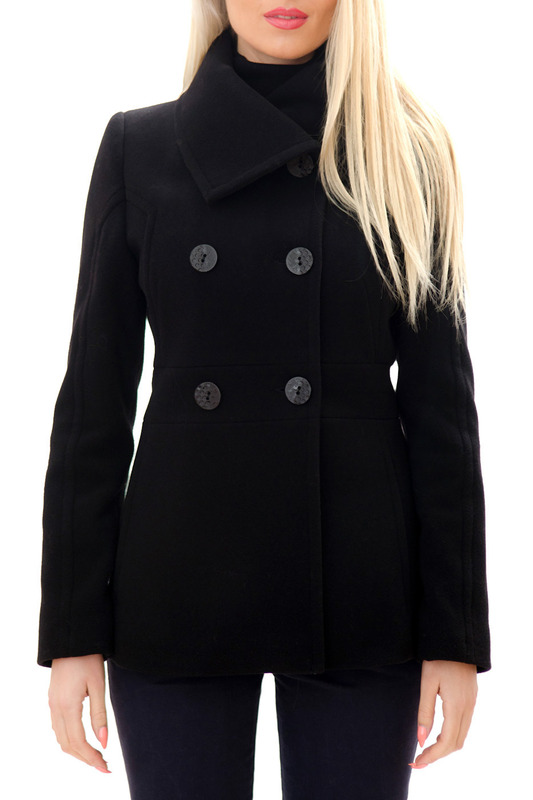 Пальто черное короткое женское