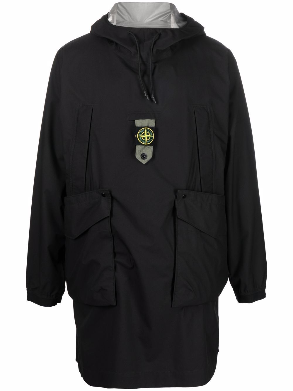Stone Island плащ с капюшоном и нашивкой-логотипом  7515711G2