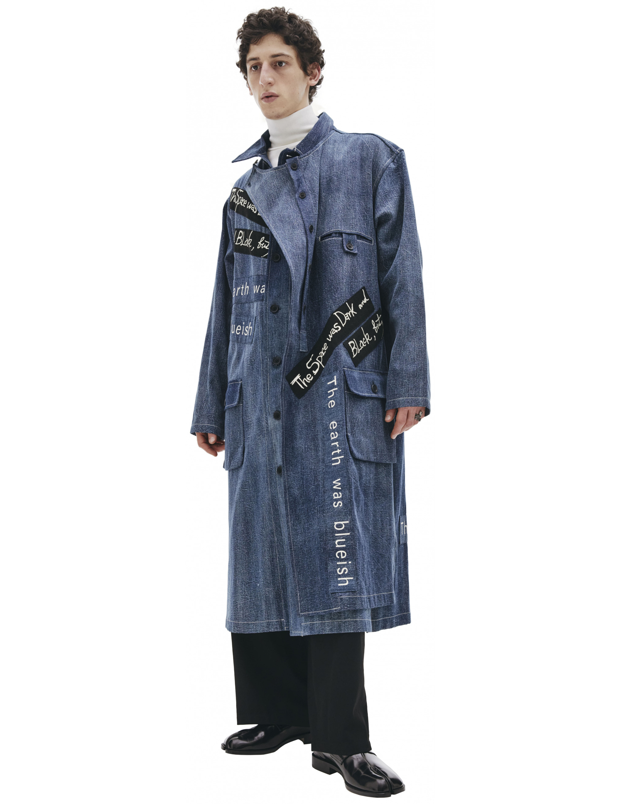 Синее джинсовое пальто - Yohji Yamamoto HD-B47-005-1