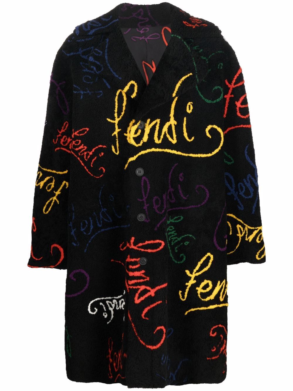 Fendi шуба из овчины с логотипом  FM0167AH4M
