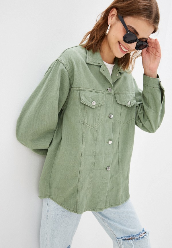 Рубашка джинсовая Frens цвет зеленый 