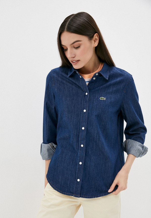 Рубашка джинсовая Lacoste цвет синий 