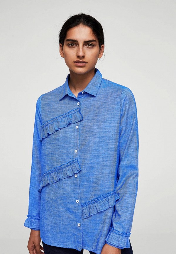 Рубашка Mango. Denim Shirt Mango. Рубашка манго женская синяя. Воланчик рубашки.