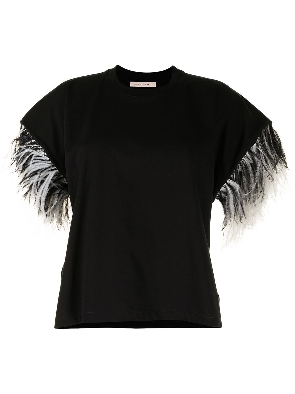 Christopher Kane футболка с перьями  CFWTS553MEDIUMWEIGHTJERSEYBLACK