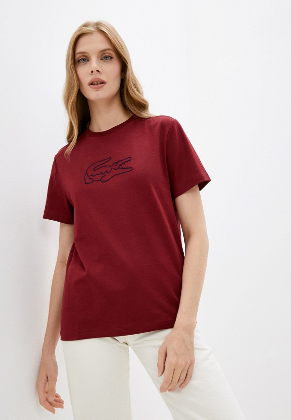 Футболка Lacoste цвет бордовый 