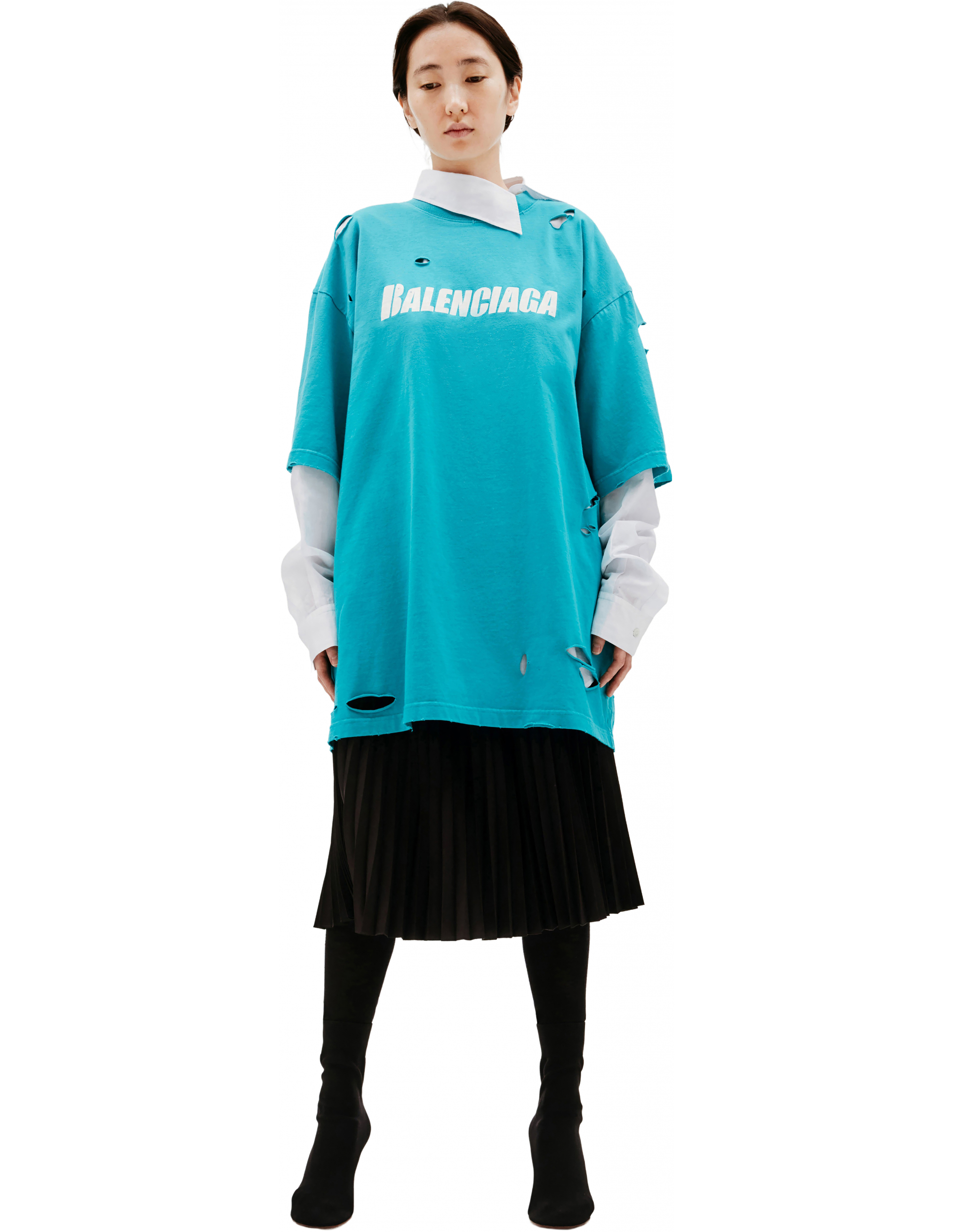 Рваная футболка - Balenciaga  651795/TKVB8/4661