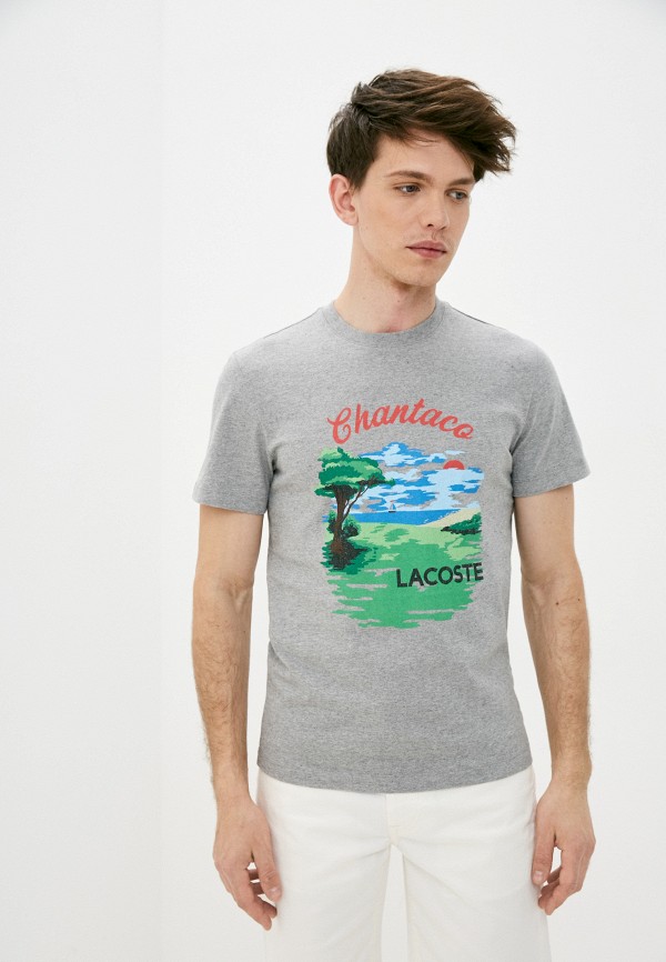 Футболка Lacoste цвет серый 