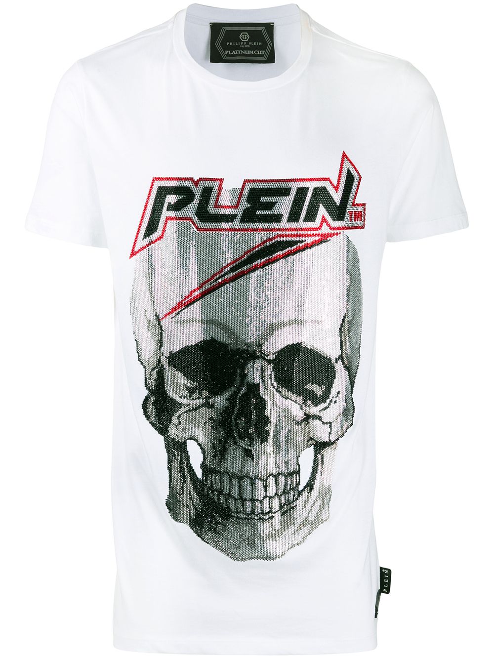 Philipp Plein футболка с декором Skull и стразами  A19CMTK4038PJY002N