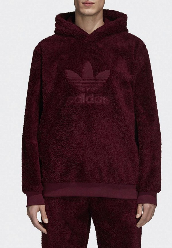 Adidas Velour Hoodie Maroon