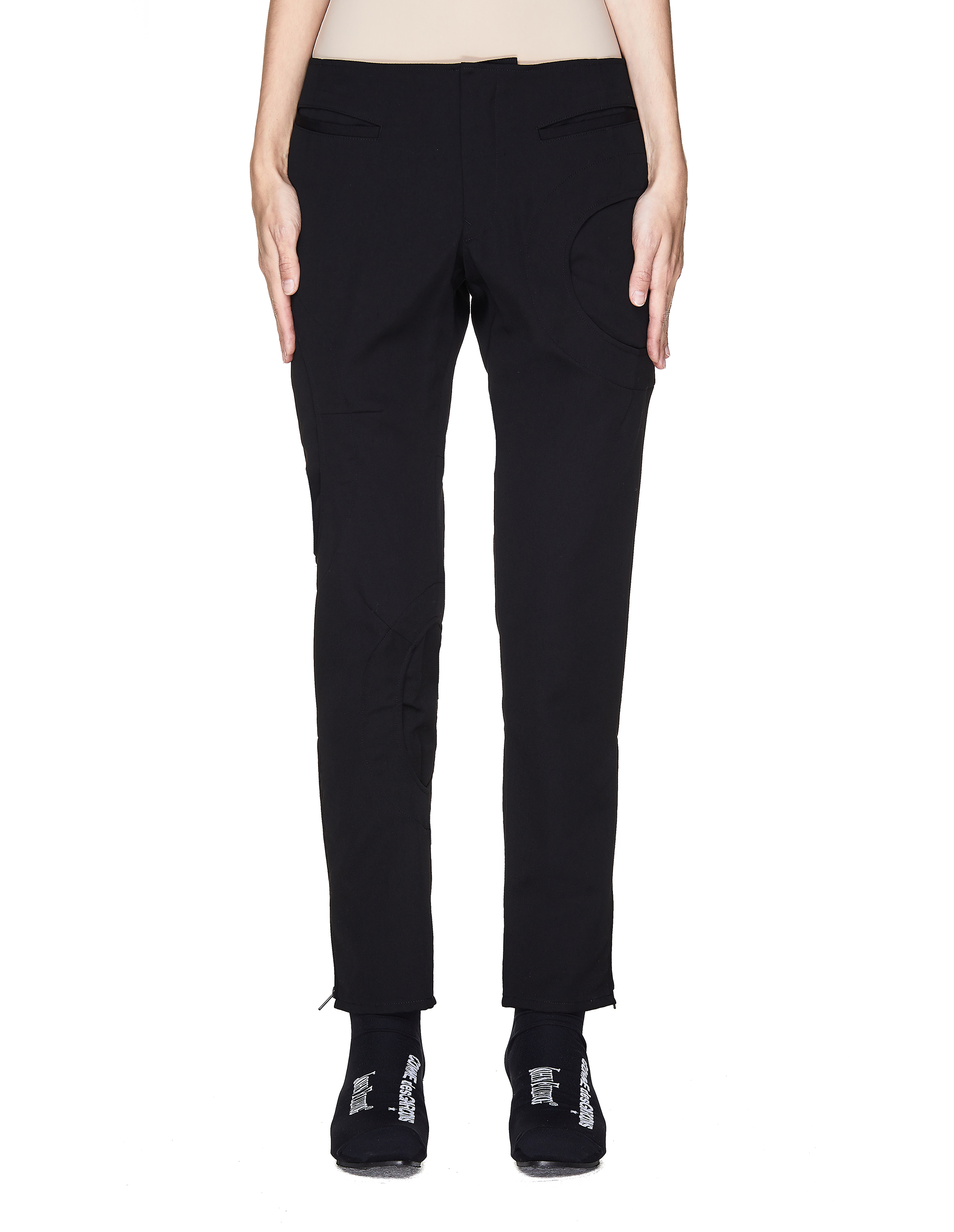 Черные брюки с овальными вырезами - Yohji Yamamoto FC-P03-100-1